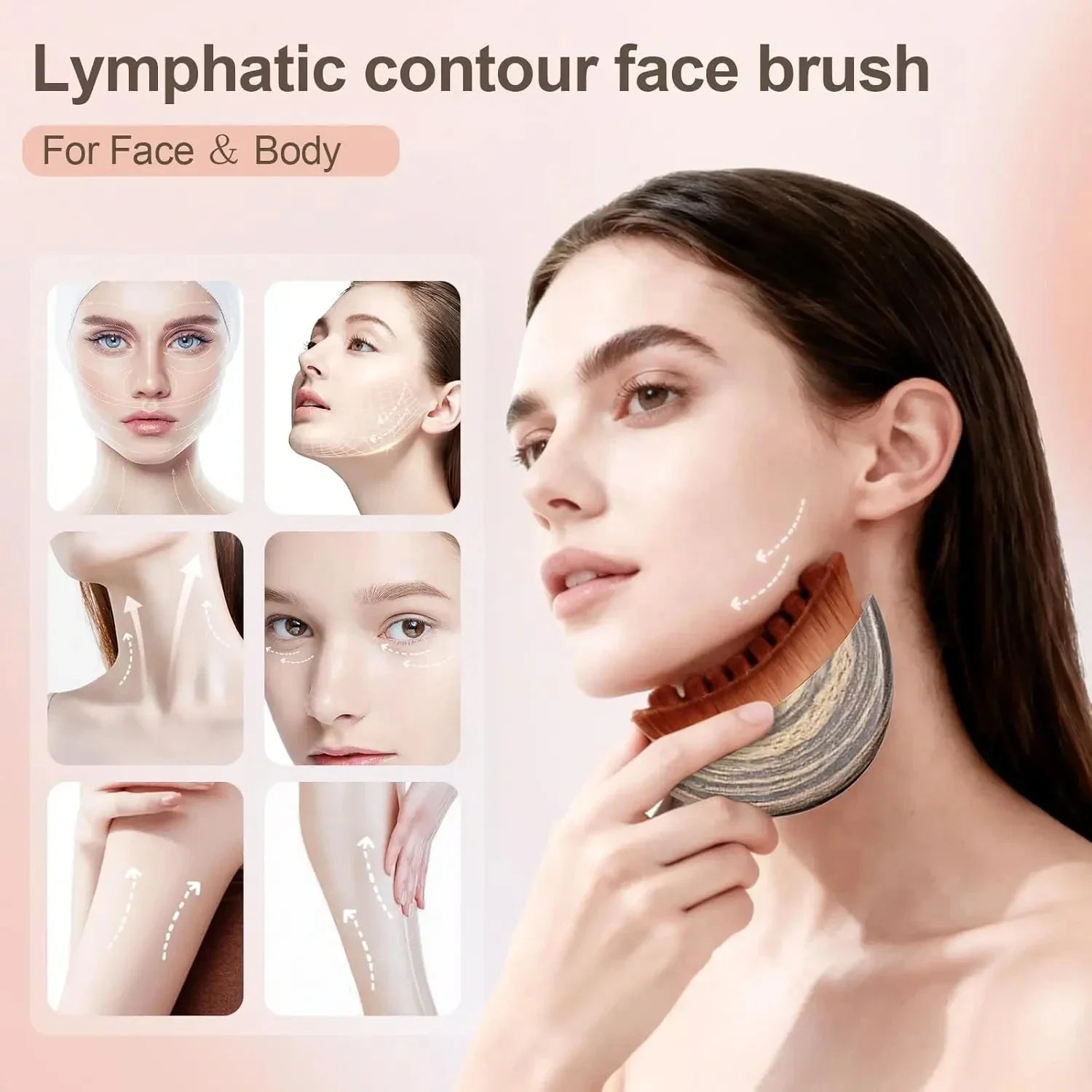 elvessa Sculpt Brush - Lymphatic Face Brush for Jawline Definition & Depuffing